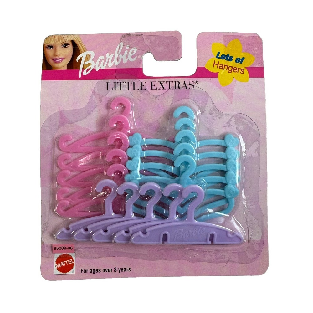 Vintage 1999 Barbie Mattel Little Extras Doll Hangers Pack of 15 NOS